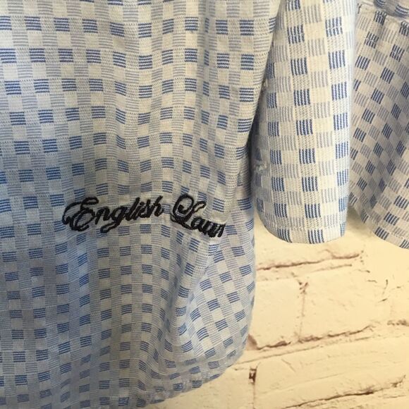 English Laundry Mens Size 32/33 (M Medium) Button Front Dress Shirt Blue Plaid - Picture 10 of 13